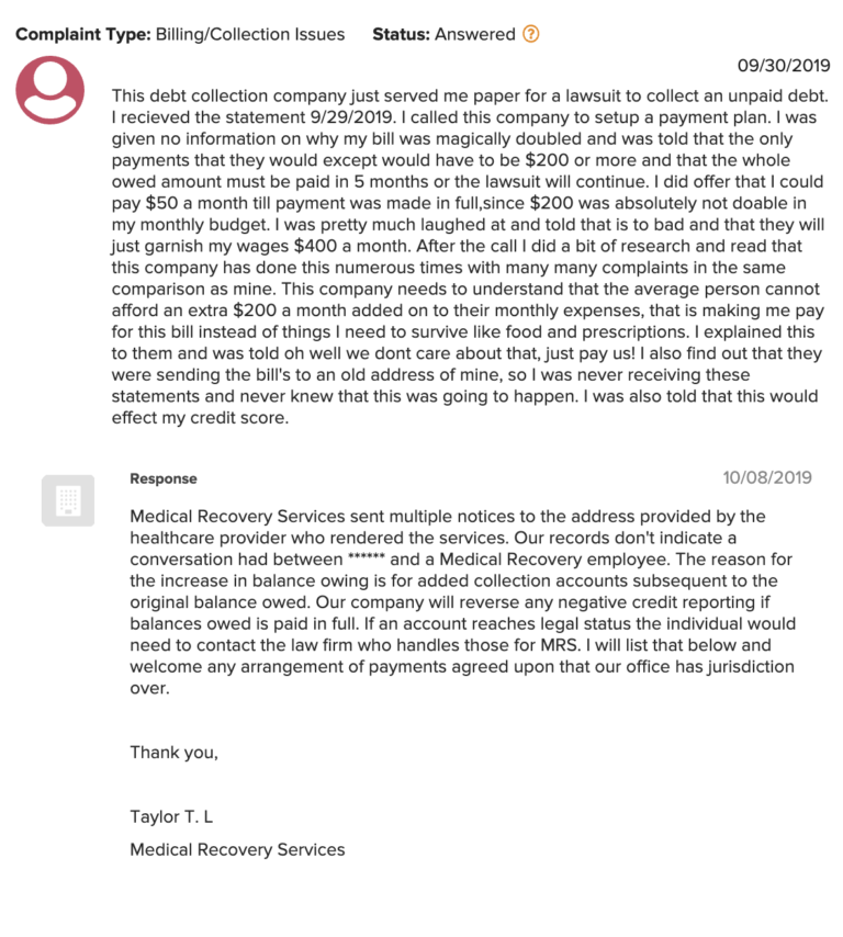 Is Medical Recovery Services a scam? Sue The Collector