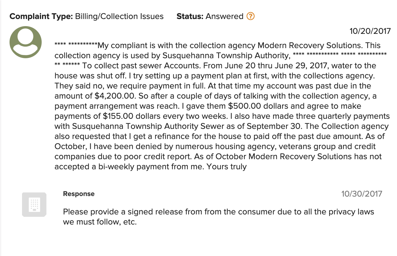 Is Modern Recovery Solutions a scam? Sue The Collector